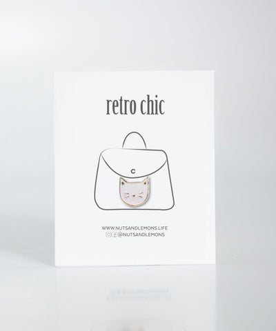Retro Chic - White Kitty Face